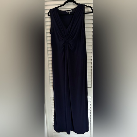 Daisy Fuentes pull over Maxi Dress in Navy Blue size Large - Picture 9 of 13